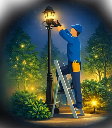 Освещение дорожек и ступеней на участке