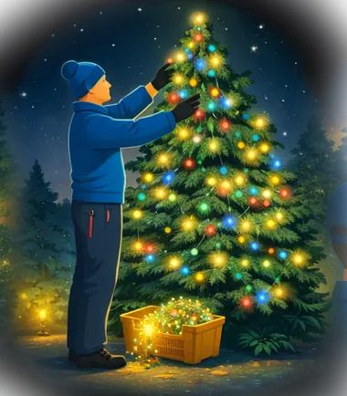 Декоративная подсветка сада и деревьев