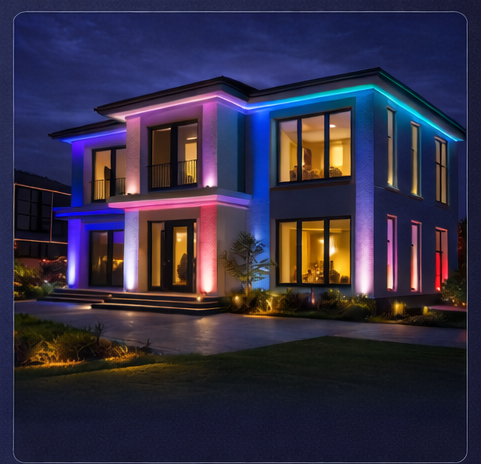 Декоративная архитектурная подсветка фасада