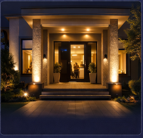 Подсветка входной группы здания