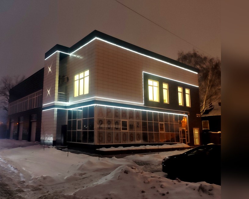 Архитектурная подсветка промышленного здания